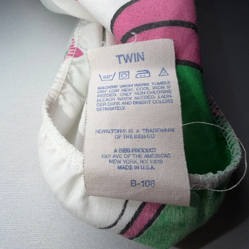 Vtg 93 Barney & Friends Flat Sheets‎ Royalton Baby Bop Balloons Stars Fabric 2pc